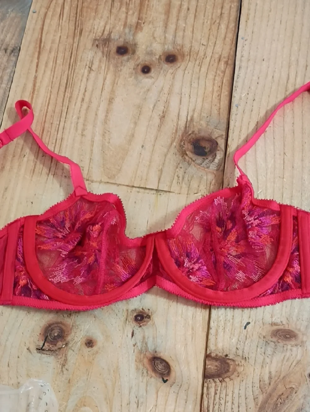 Cosabella Red Lace Maasai Balconette Bra Size 34B NWT Mystic Red